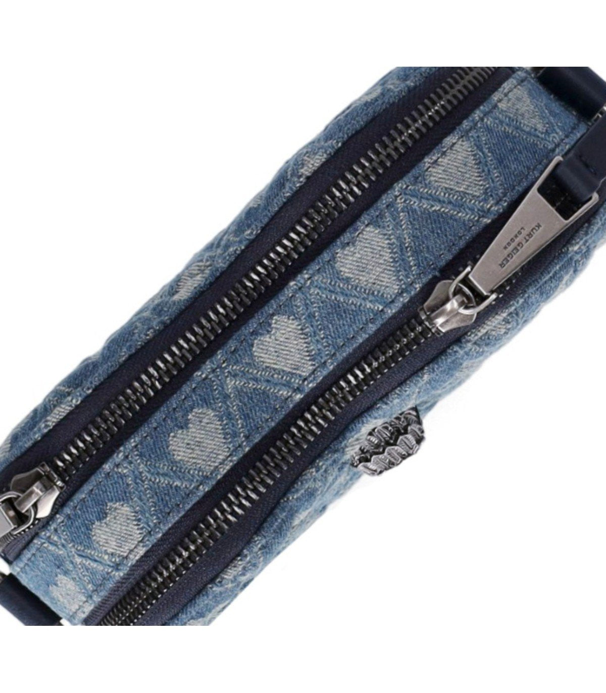 KURT GEIGER KENSINGTON HEART DENIM CROSSBODY BAG