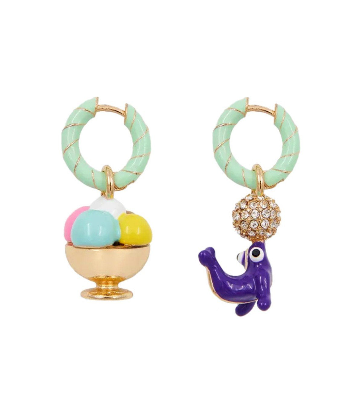 ESSENTIEL ANTWERP JONY AQUA GREEN EARRINGS