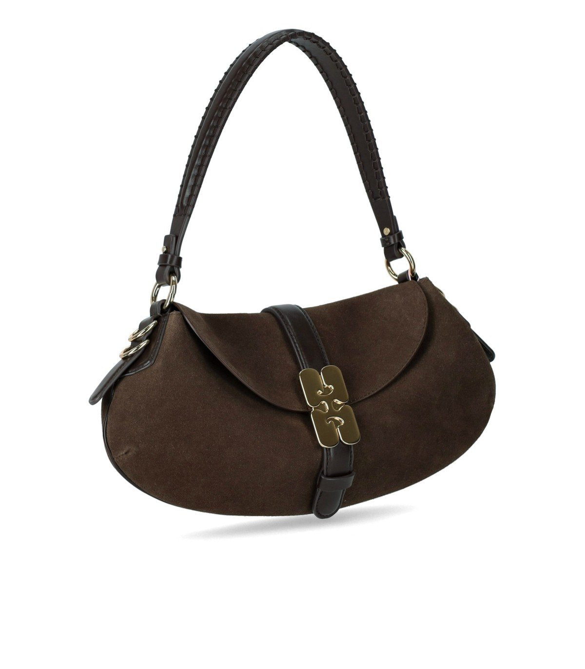 GANNI KAT CHICORY COFFEE BAGUETTE-TASCHE