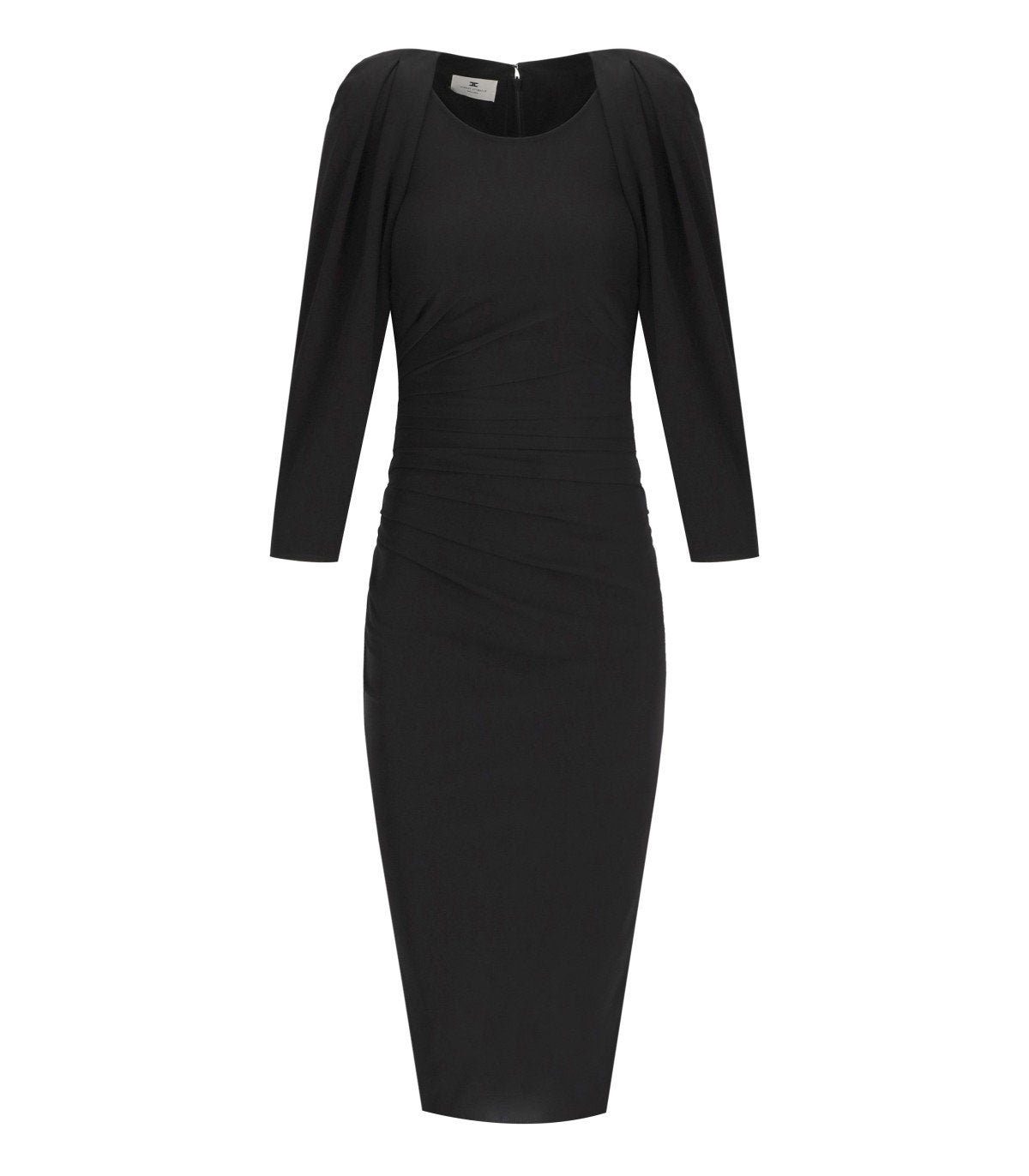 ELISABETTA FRANCHI BLACK MIDI DRESS