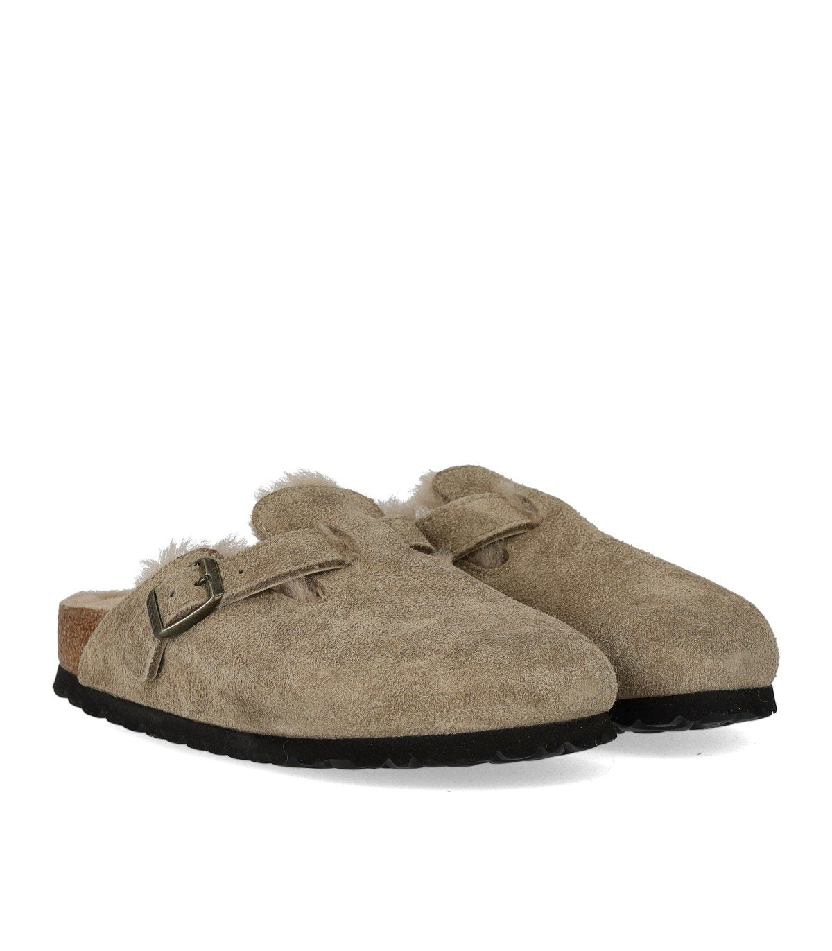 BIRKENSTOCK BOSTON SHEARLING TAUPE CLOG