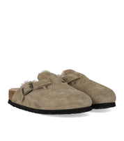 BIRKENSTOCK BOSTON SHEARLING TAUPE CLOG
