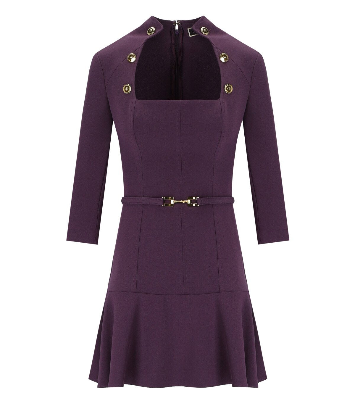 ELISABETTA FRANCHI VIOLETT KLEID MIT KNÖPFEN