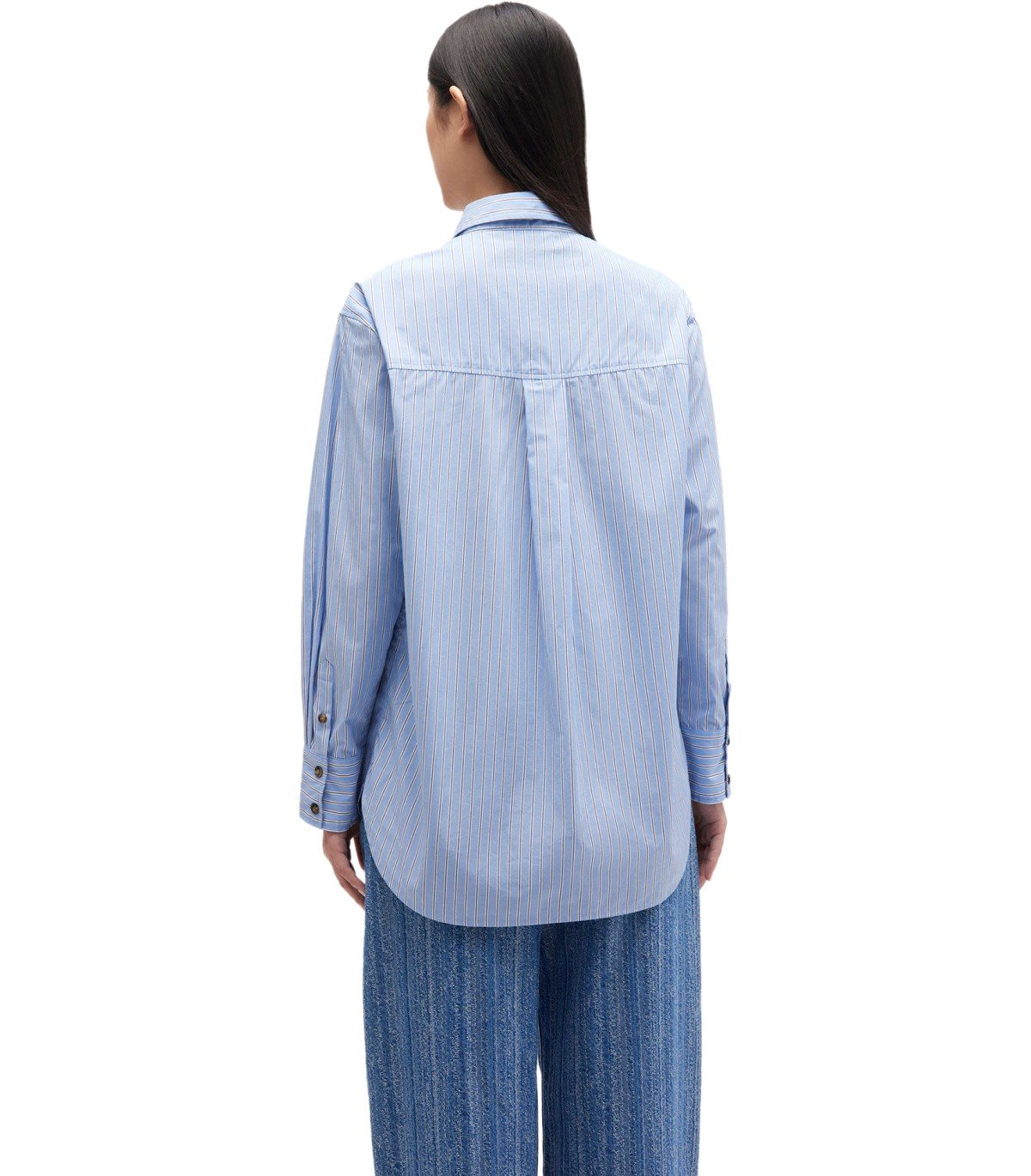 GANNI FLOWERS LIGHT BLUE SHIRT
