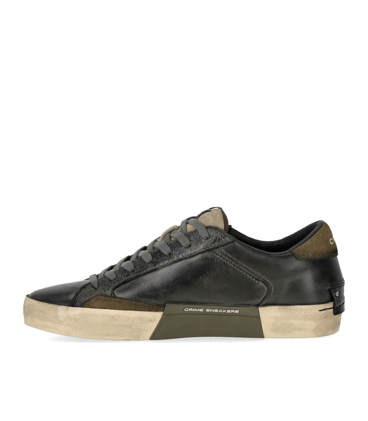 CRIME LONDON DISTRESSED BLACK SNEAKER