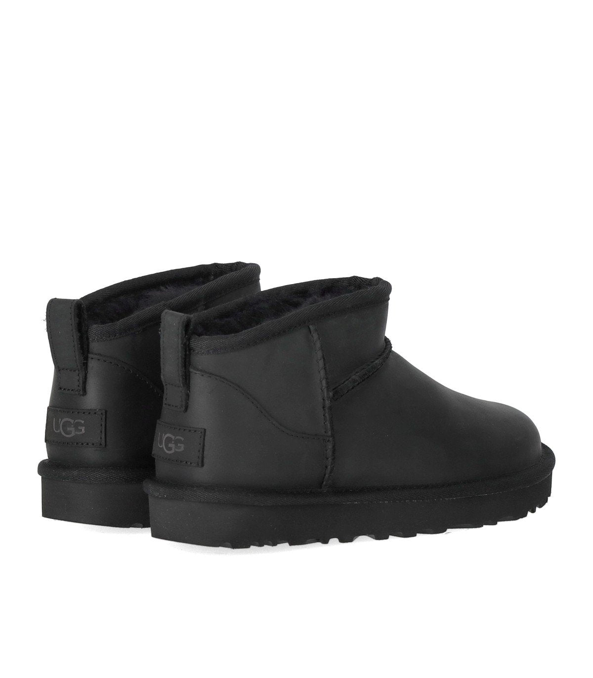 STIVALE CLASSIC ULTRA MINI LEATHER NERO UGG