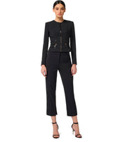 ELISBETTA FRANCHI BLACK ZIPPED JACKET