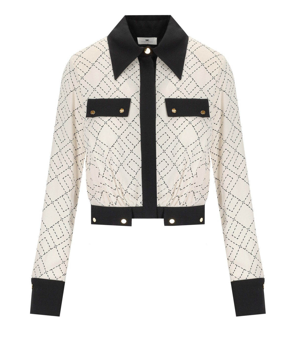 ELISABETTA FRANCHI MILK BICOLORED SHIRT