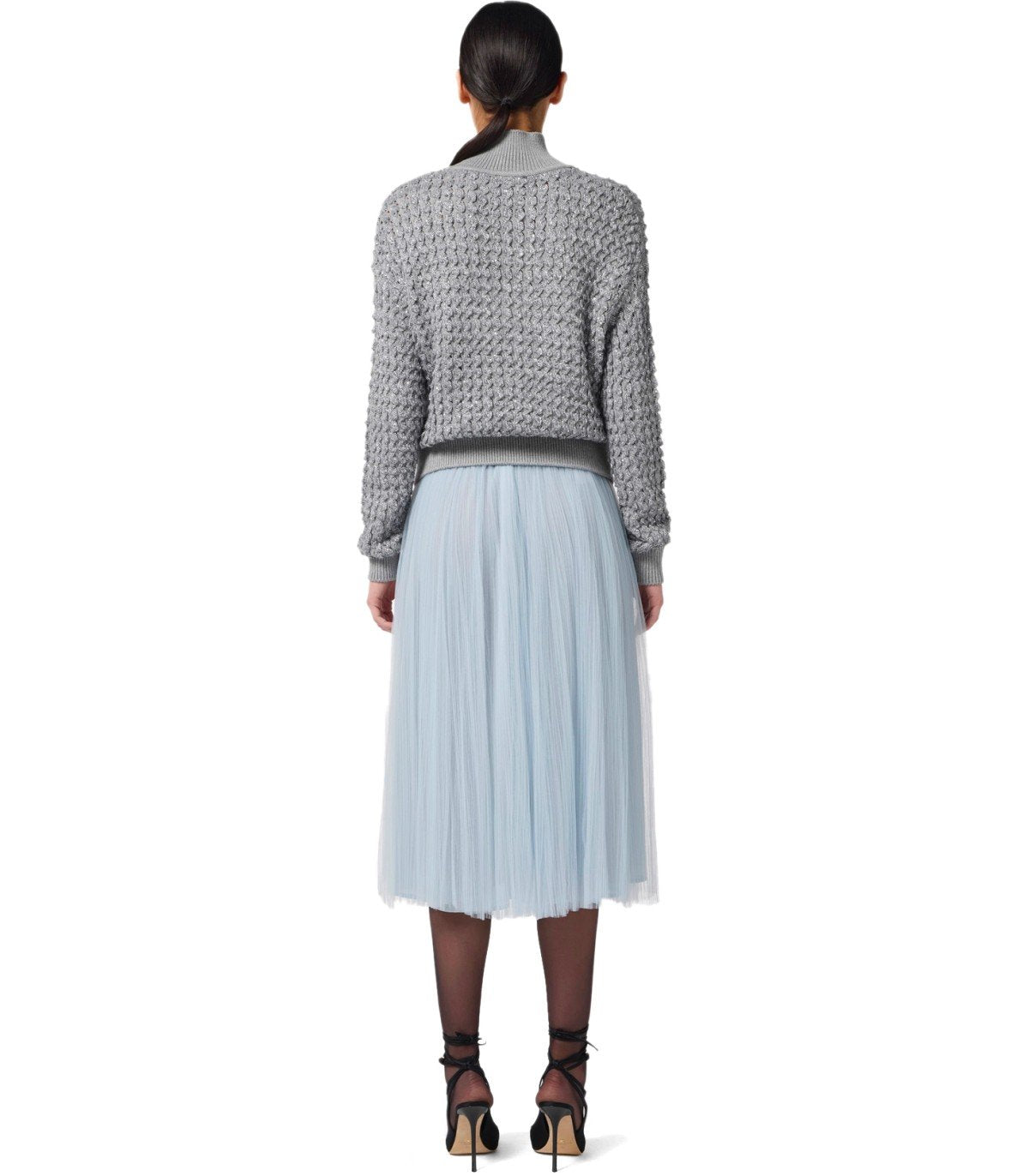 ELISABETTA FRANCHI STARLIGHT MIDI BELTED SKIRT