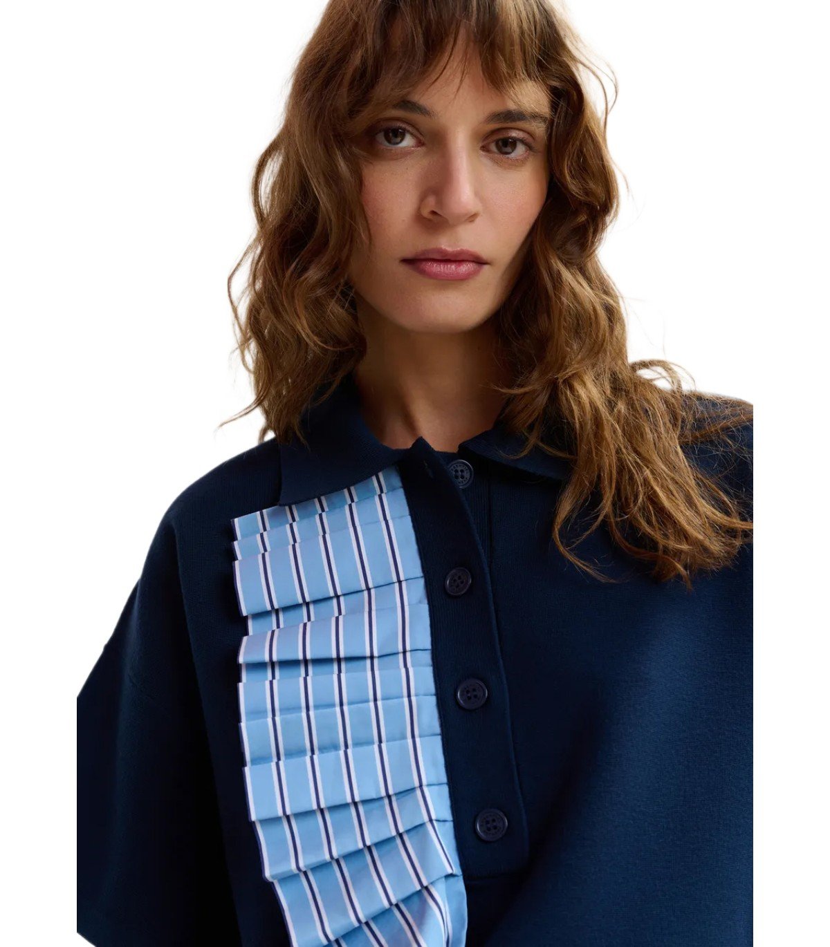 ESSENTIEL ANTWERP JUMBLE NAVY BLUE POLO SHIRT