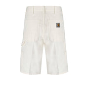 CARHARTT WIP SINGLE KNEE OFF-WHITE BERMUDA SHORTS