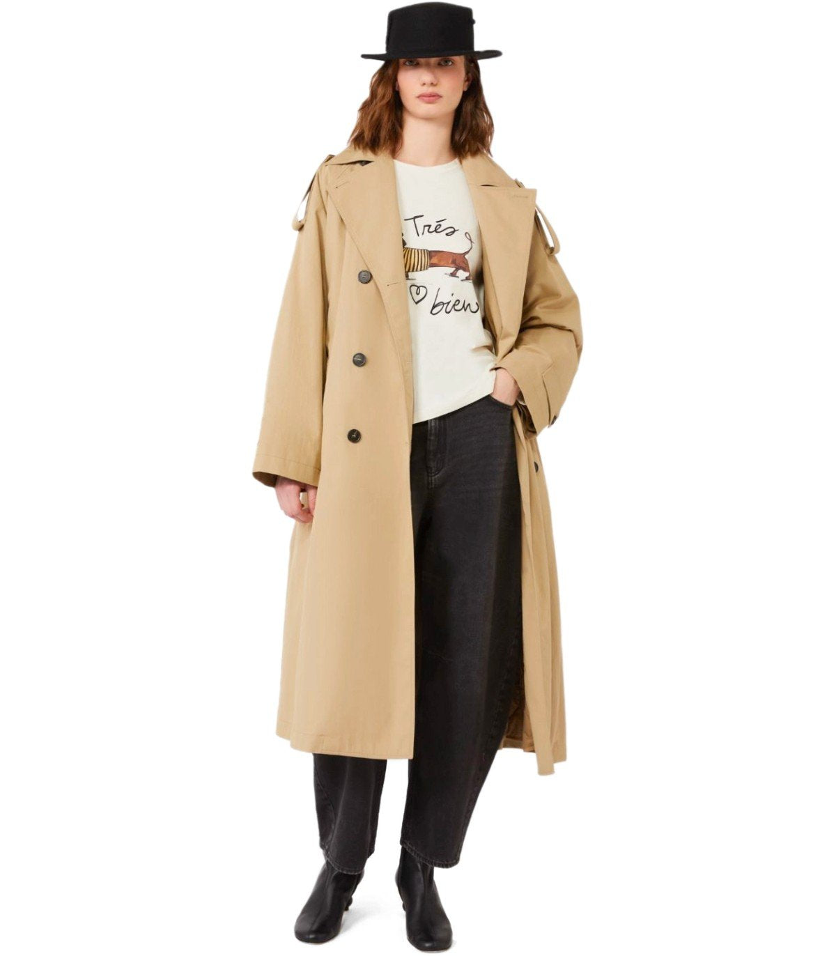 MAX MARA WEEKEND DOUGLAS ZWART BARREL JEANS