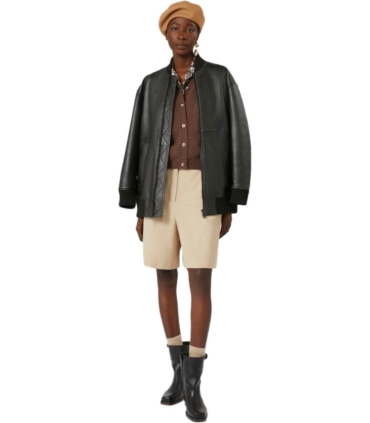MAX MARA WEEKEND TATTICO BLACK BOMBER JACKET