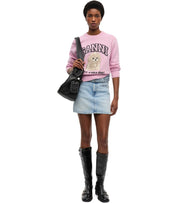 GANNI POODLE PINK CREWNECK JUMPER