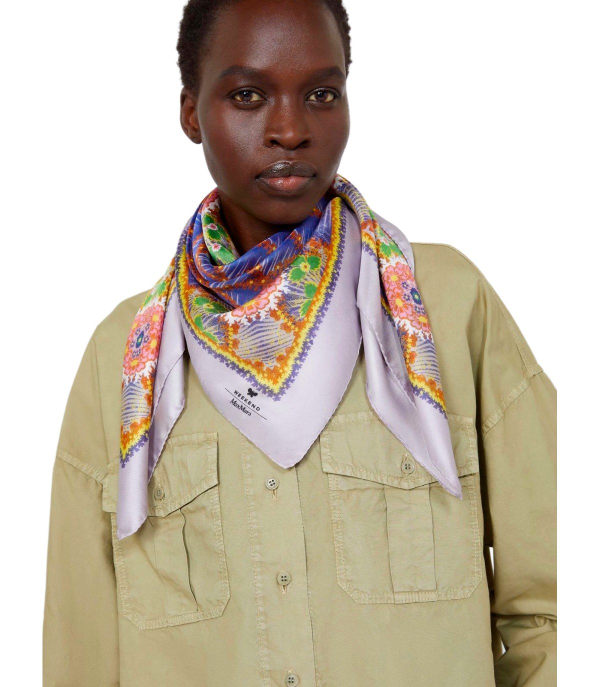 MAX MARA WEEKEND ONESTA LILAC FOULARD SCARF