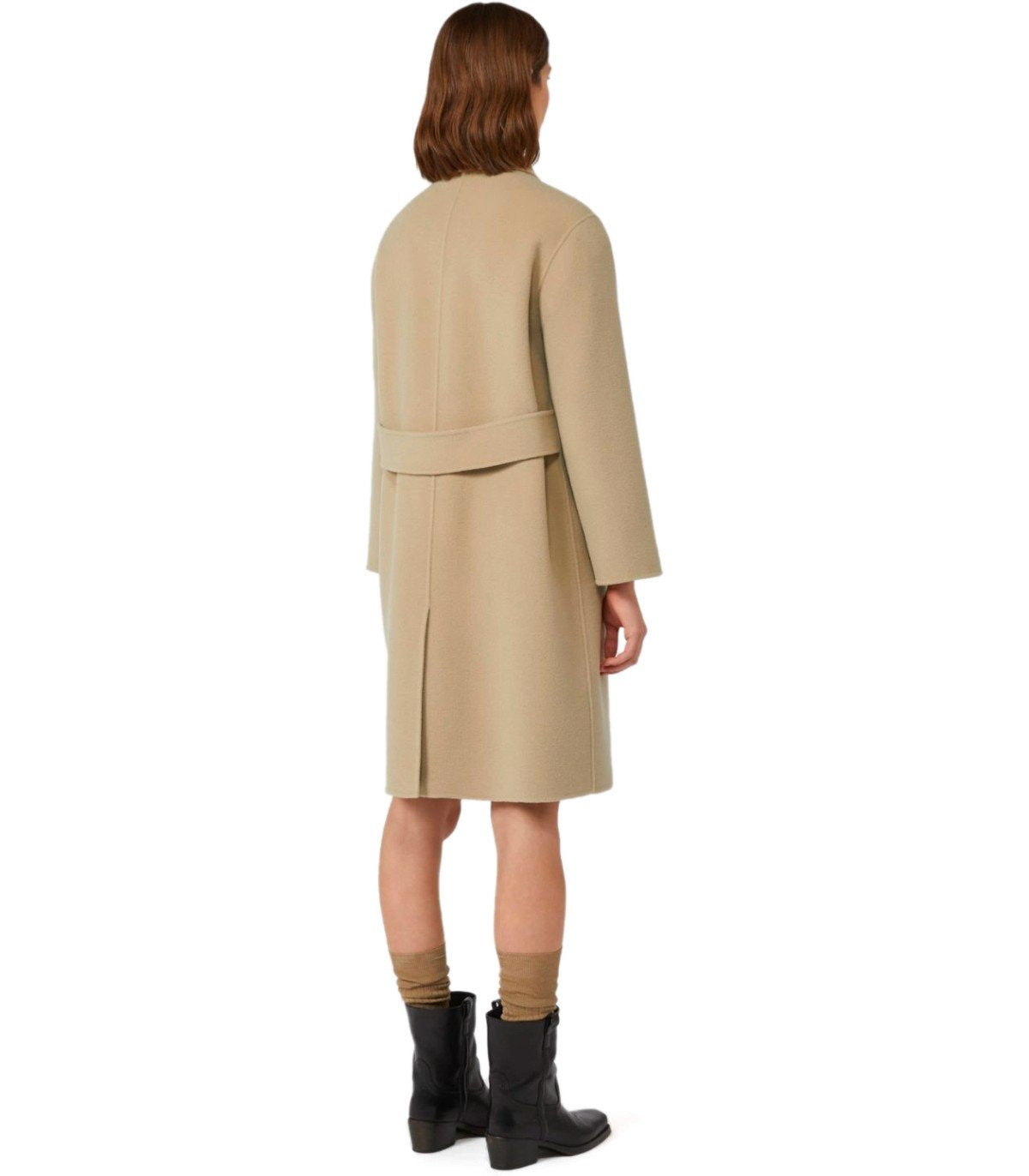 MAX MARA WEEKEND ZENONE BEIGE SINGLE-BREASTED COAT