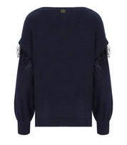MAGLIONE CON PIUME BLU TWINSET