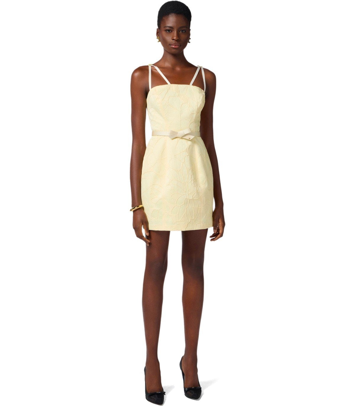 ELISABETTA FRANCHI LEMONADE BELTED DRESS