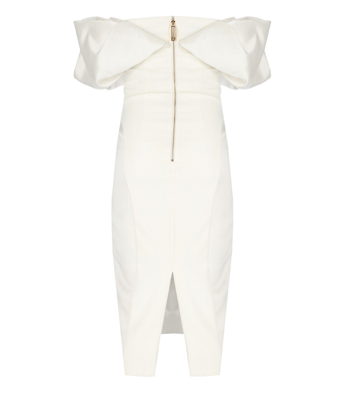 ELISABETTA FRANCHI IVORY SHEATH DRESS