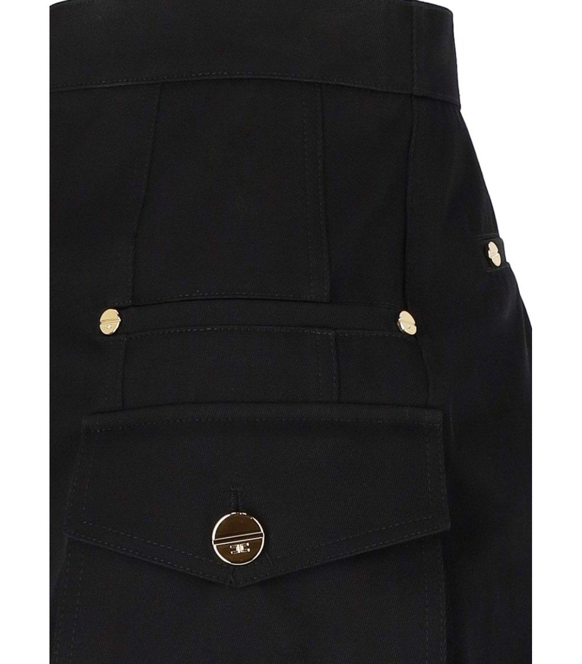 ELISABETTA FRANCHI BLACK SHORTS WITH POCKETS
