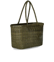 DRAGON DIFFUSION B.WEAVE SMALL KHAKI BASKET BAG