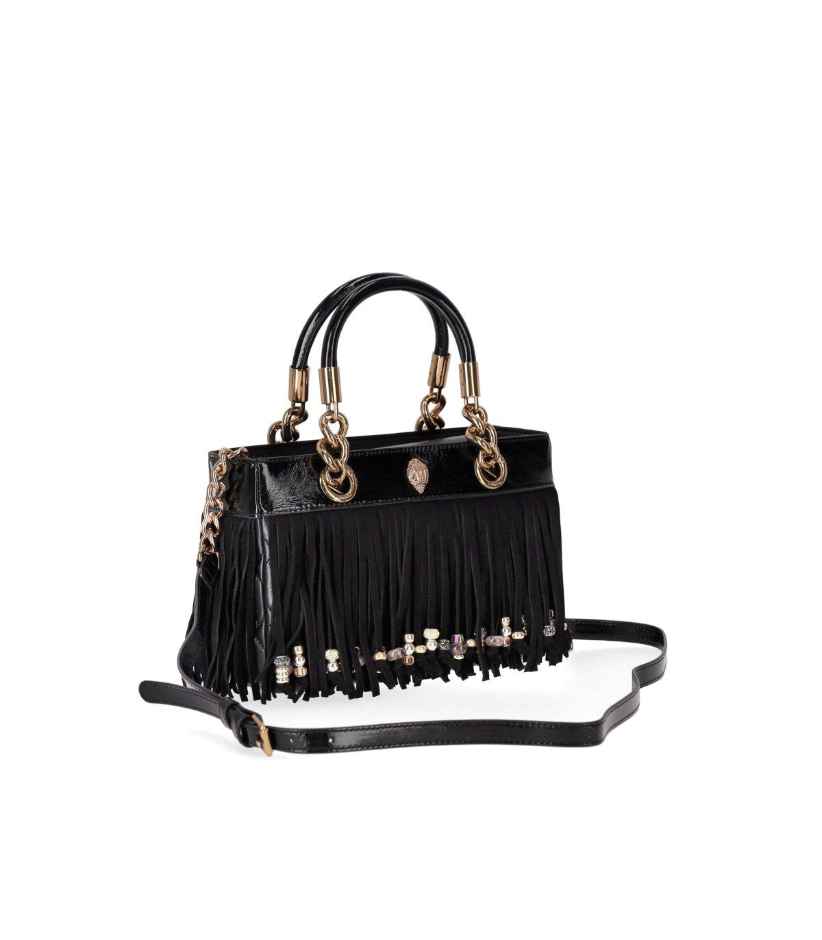 KURT GEIGER KENSINGTON FRINGE SCHWARZE HANDTASCHE