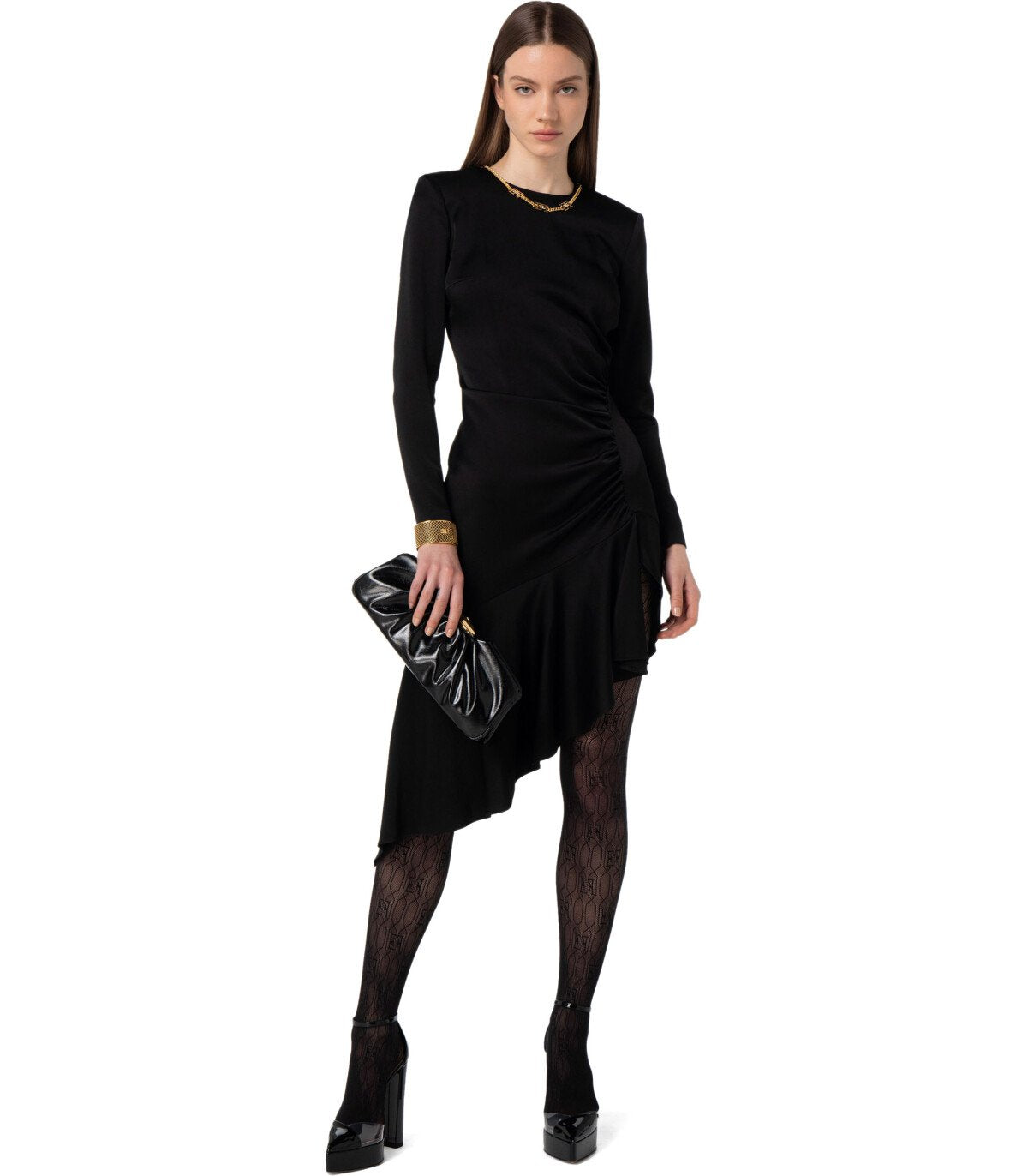 ABITO ASIMMETRICO CON COLLANA NERO ELISABETTA FRANCHI