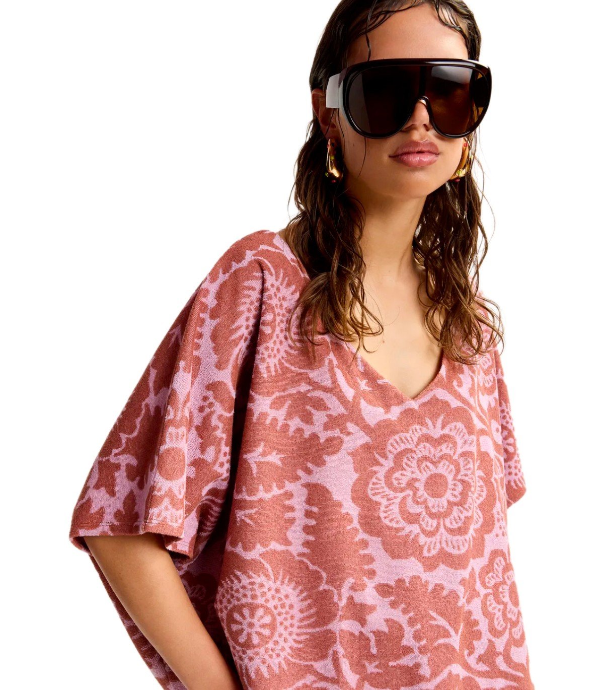 ESSENTIEL ANTWERP JORLANDO BROWN AND PINK TOP