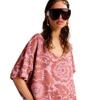 ESSENTIEL ANTWERP JORLANDO BROWN AND PINK TOP