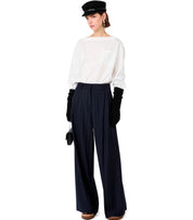 PANTALONE NEBBIE GESSATO BLU MAX MARA WEEKEND