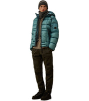 C.P. COMPANY D.D.-SHELL AEGEAN BLUE HOODED DOWN JACKET