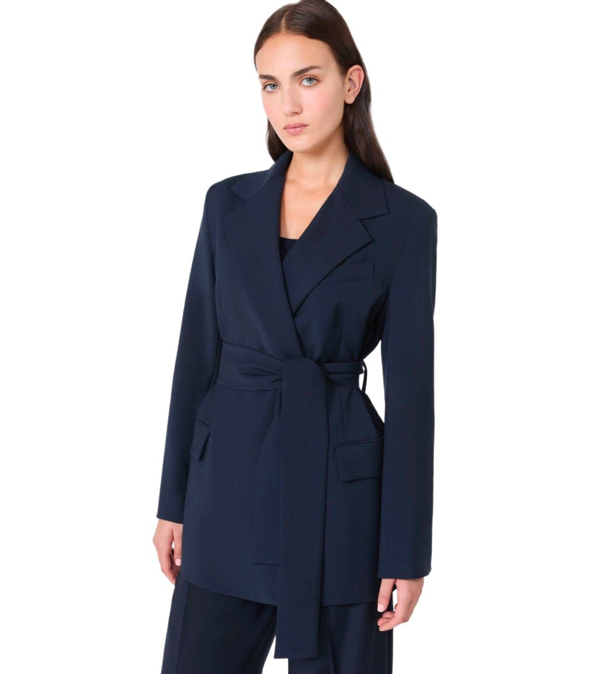 MAX MARA WEEKEND TESO BLAUW JAS MET RIEM