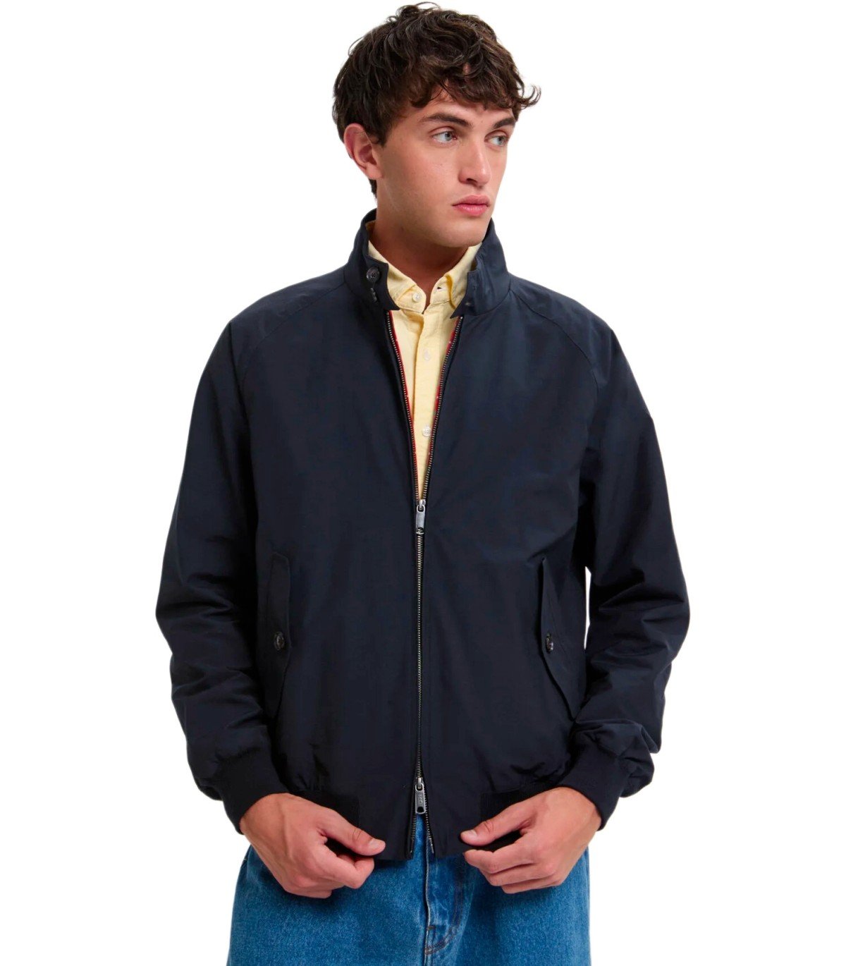 BARACUTA G9 HARRINGTON DARK NAVY BOMBER JACKET