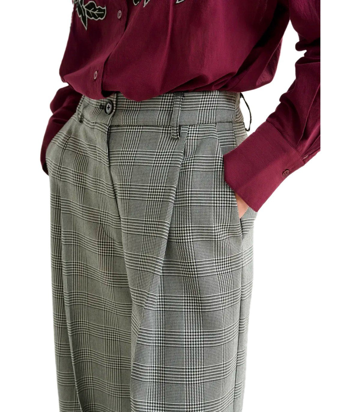 ESSENTIEL ANTWERP INVEST GRAUE WIDE LEG HOSE