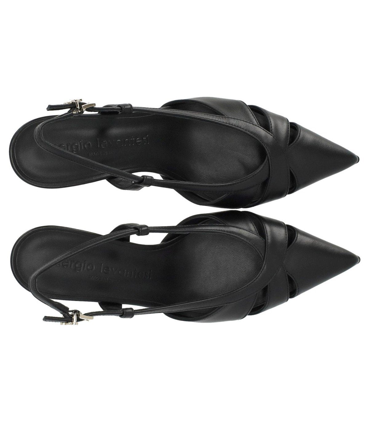 SERGIO LEVANTESI EDDA BLACK SLINGBACK PUMPS
