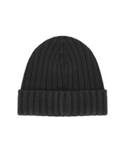 C.P. COMPANY BLACK RIBBED BEANIE