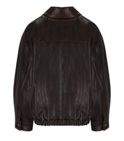 MAX MARA WEEKEND COSE BRAUNER LEDERJACKE