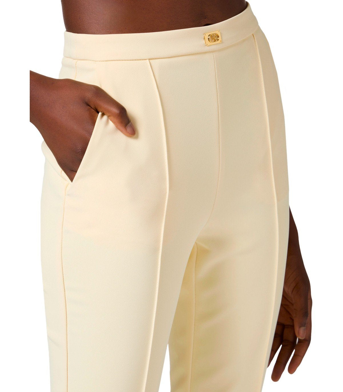 ELISABETTA FRANCHI LEMONADE TROUSER WITH LOGO