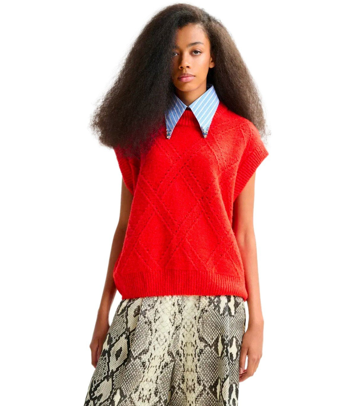 ESSENTIEL ANTWERP IMPORT RED KNITTED VEST