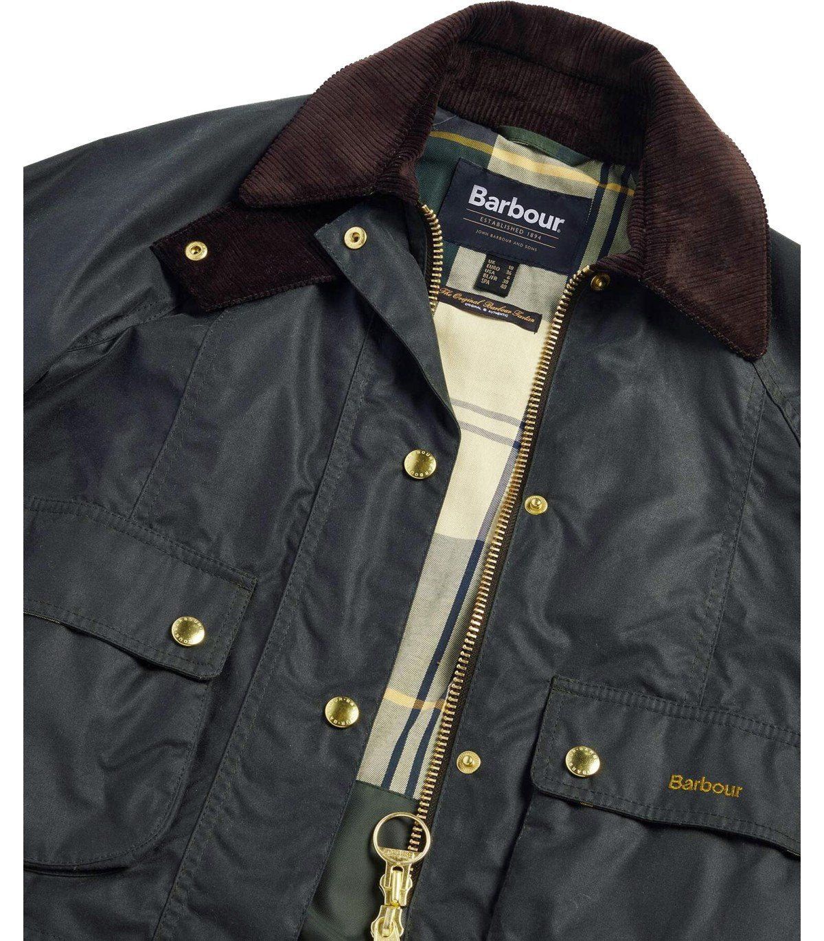 BARBOUR BEADNELL WAX GREEN CROPPED JACKET