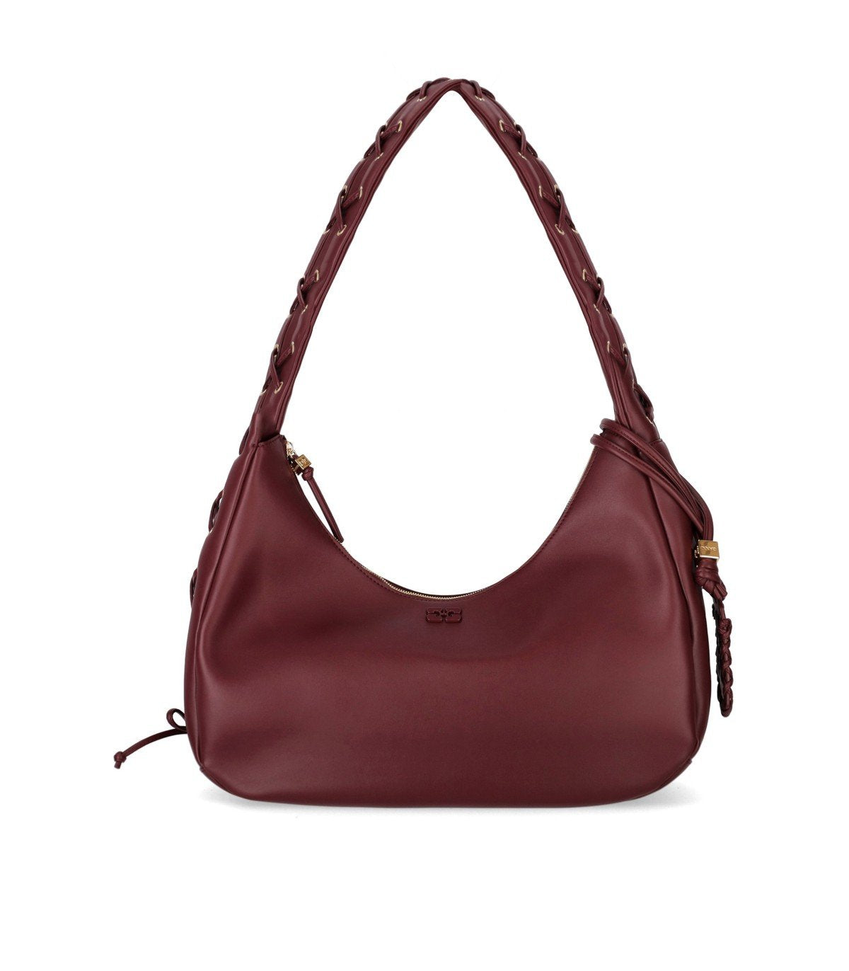 GANNI BURGUNDY MEDIUM HOBO BAG