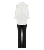 ELISABETTA FRANCHI BICOLOR JUMPSUIT WITH NECKTIE