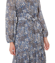 ABITO CHEMISIER OBOLI A FIORI BLU MAX MARA WEEKEND