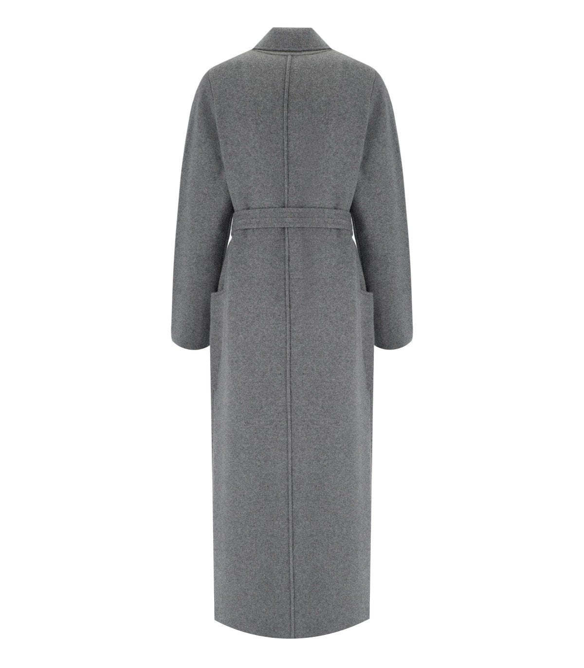 ELISABETTA FRANCHI STEEL MELANGE BELTED COAT