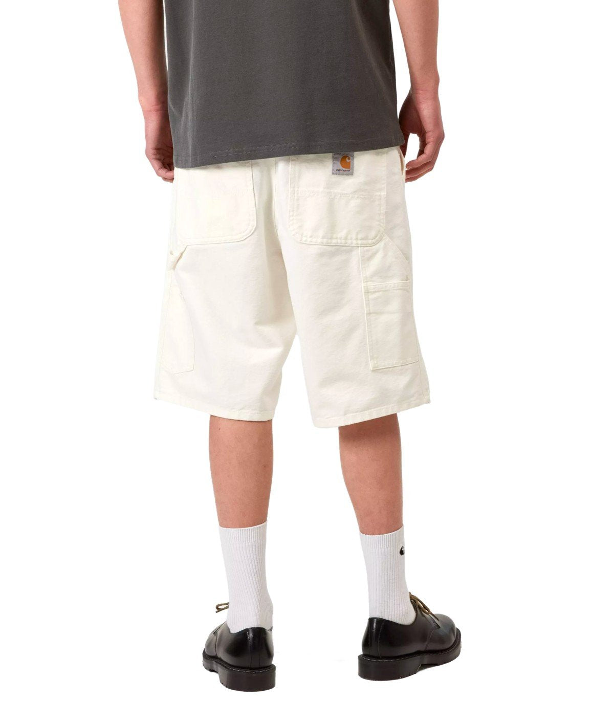 CARHARTT WIP SINGLE KNEE WHITE BERMUDA SHORTS