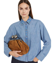 MAX MARA WEEKEND MUSETTE LIGHT BLUE SHIRT