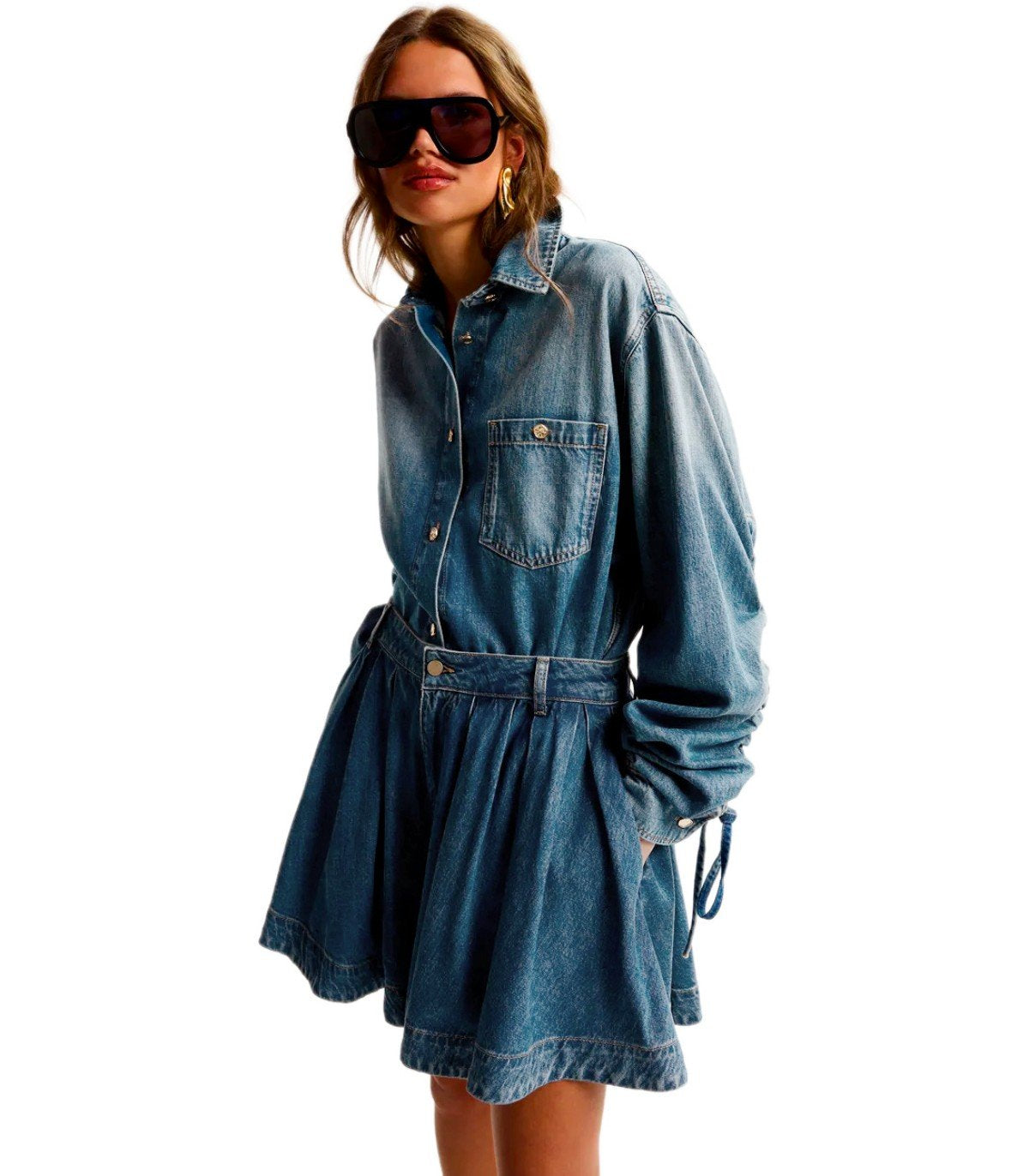 ESSENTIEL ANTWERP JOSS BLUE DENIM SHORTS