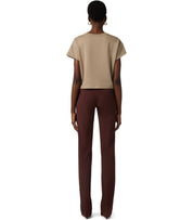 ELISABETTA FRANCHI BEIGE CROPPED T-SHIRT MIT LETTERING