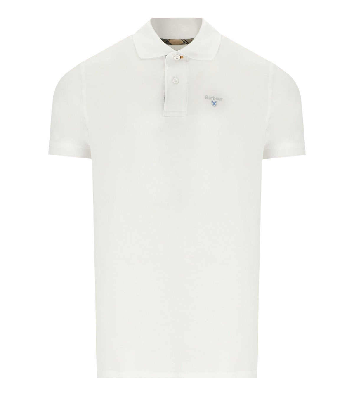 BARBOUR TARTAN PIQUE WHITE POLO SHIRT