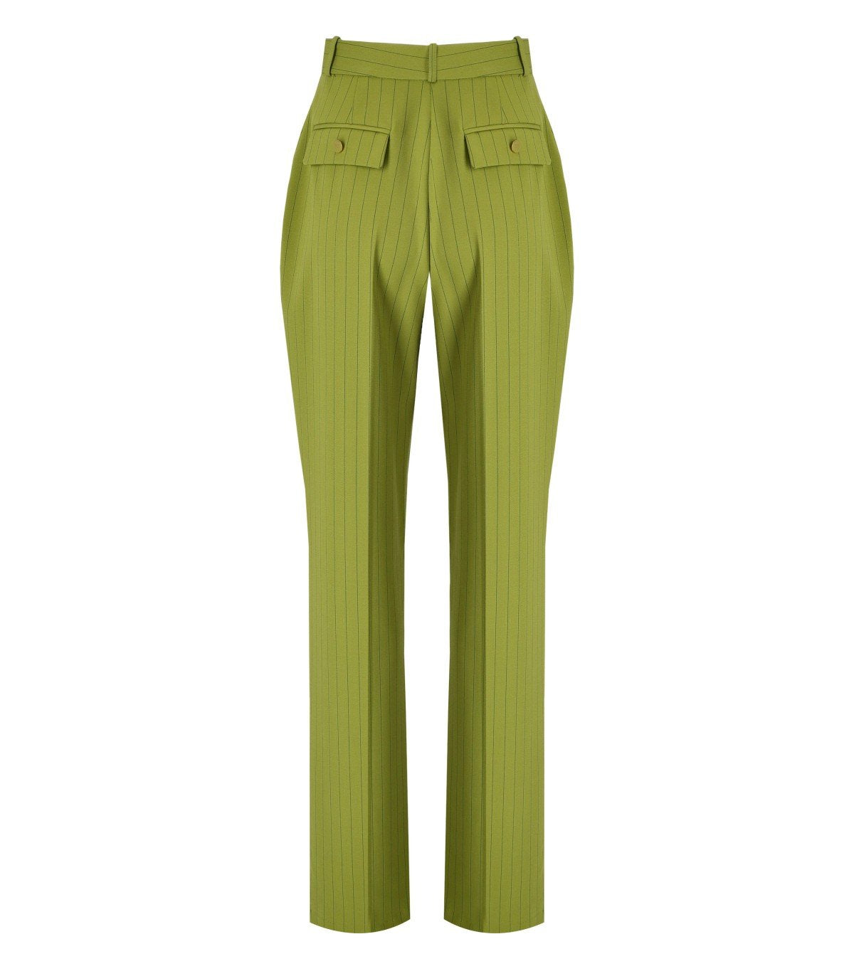 ELISABETTA FRANCHI OLIVE PINSTRIPE PANTS